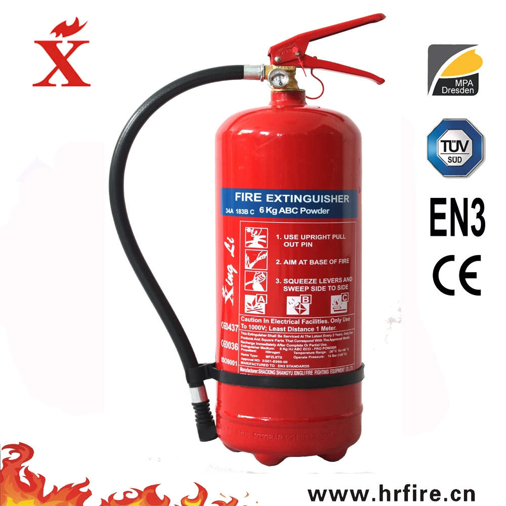 Portable 6kg Ce En3 Abc40 En615 Dry Powder Fire Extinguisher Buy 6kg Ce Fire Extinguisher En3