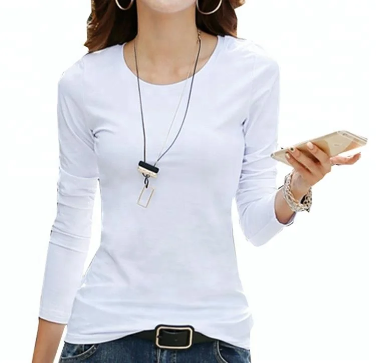 

Pure Cotton Long Sleeve T shirt Women Clothing Summer, Customized