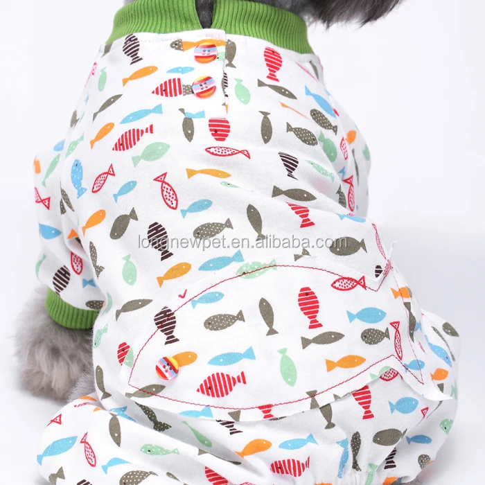High Quality Fish Pattern Dog Pajamas Soft Cotton Dog Apparel Small Puppy Outfits Buy Where To