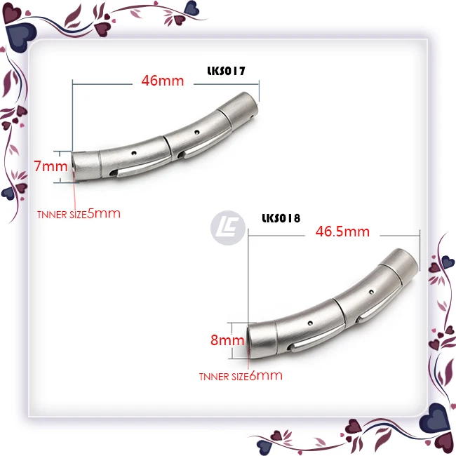 
4mm 5mm Three Parts Removable Never Fade 316 Stainless Steel round Bracelet Clasps adjustable 