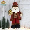 Wholesale High Quality Fabric Indoor Christmas Statue Decoration Standing Santa Claus