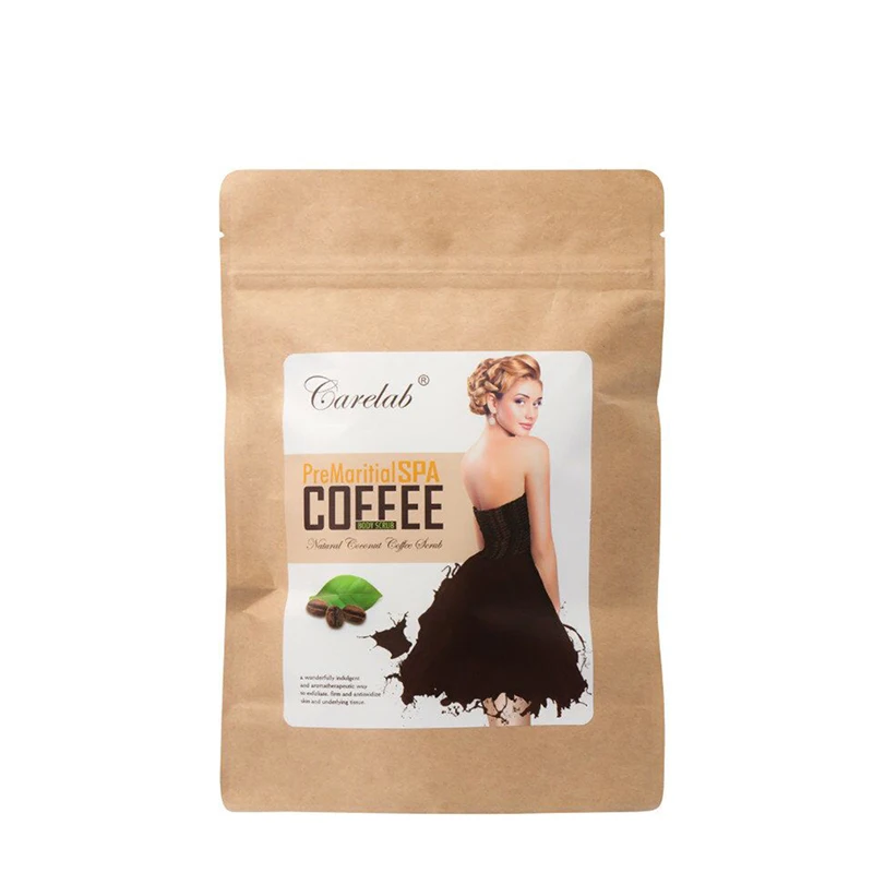 

100% Natural Ziplock Pouch Exfoliating Coffee Body Scrub, Brown