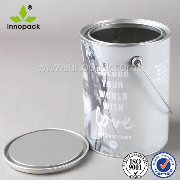 Round Full Colored Empty Metal Pail For Food Packing Buy Metal Bucket