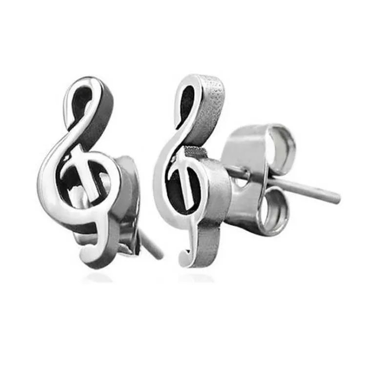 Music Note Earring Studs Jewellery Making Supplies Model Fashion Music Note Earring Studs Jewellery Making Supplies Model Fashion Earrings Stainless Steel Latest