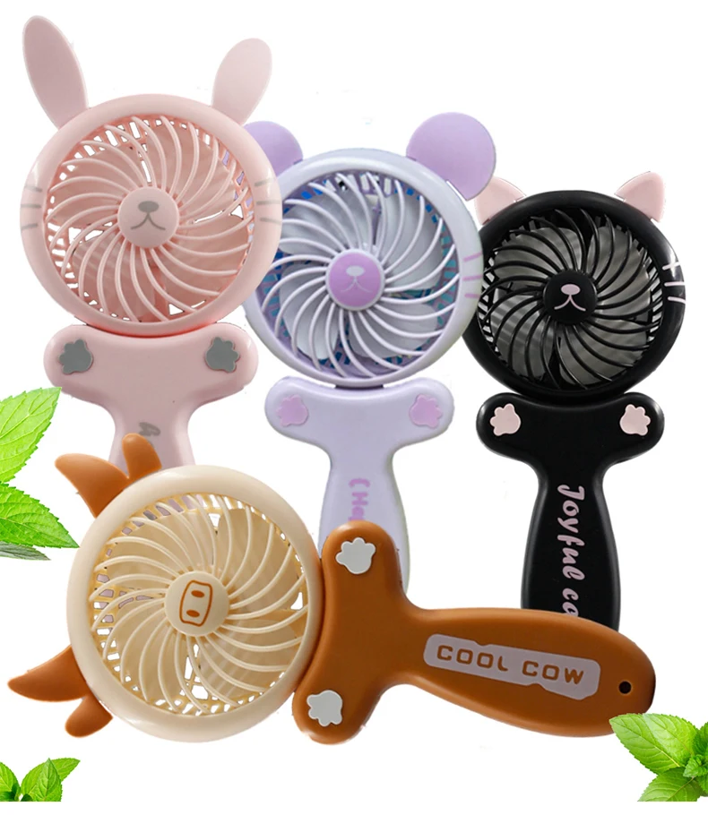 2019 New Summer Cute Animal Shape Handheld Mini Portable Micro Usb Fan ...