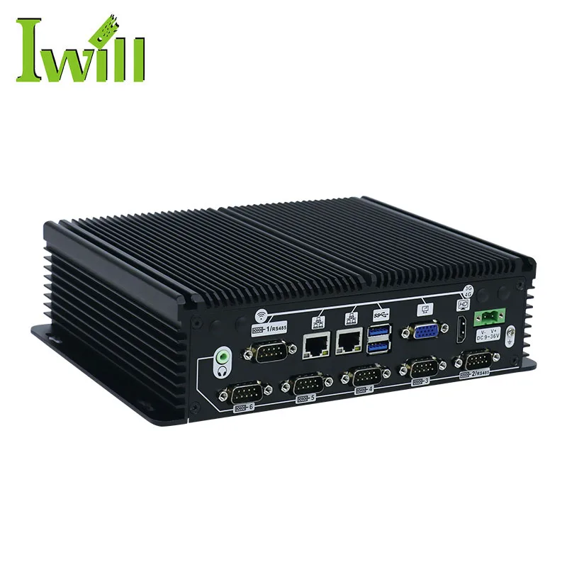 

9~36V wide voltage fanless Barebone System industrial computer J1900 quad core 6COM/10COM Optional 2LAN