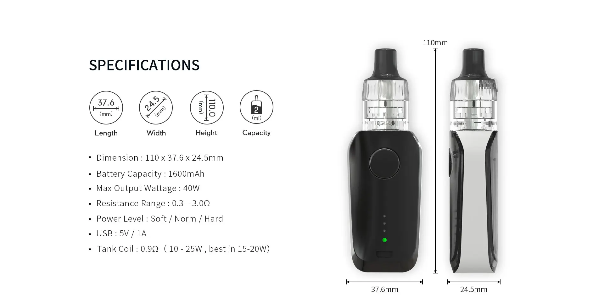 Newest amazon electronic cigarette vape starter Vlit Vowl 40 kit with Preco MTL tank vape pen electronic cigarette