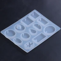 

12 Designs Cabochon Silicone Mold Necklace Pendant Resin Jewelry Making Mould DIY Hand Craft