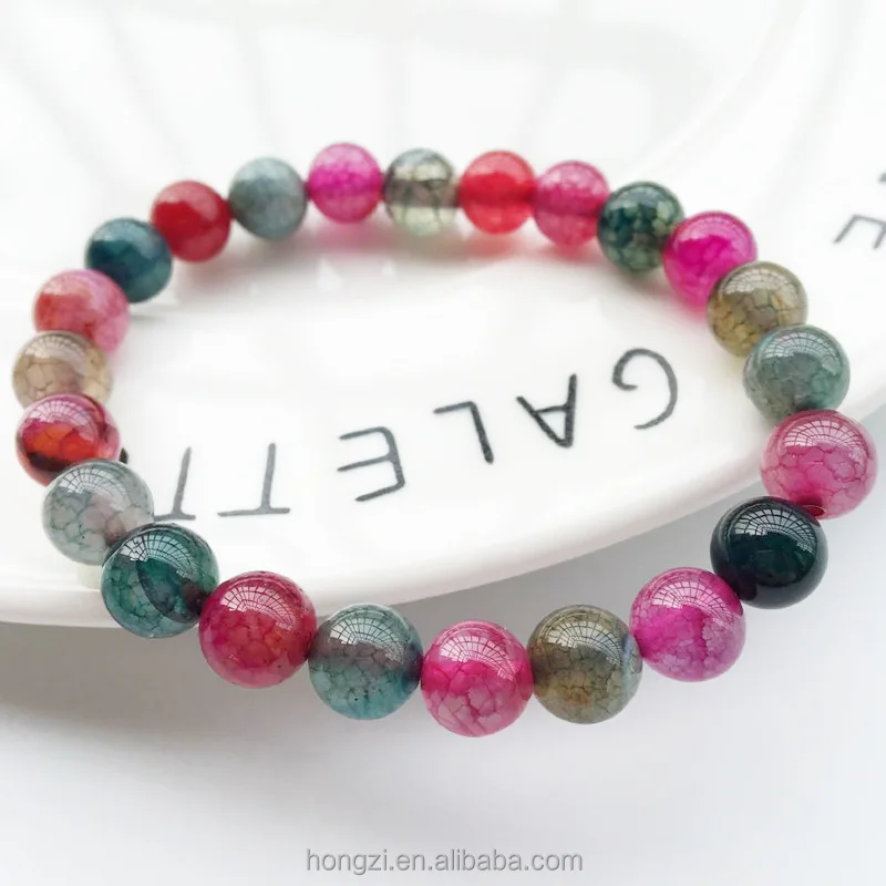 

Hot style selling natural stone dragon agate bracelet hand string imitation tourmaline crystal bracelet, N/a