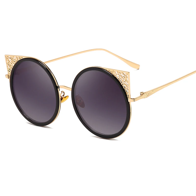 

Europe Style New Trend Round Metal PC Frame Sun Glasses Personality Ladies Cat Eye Sunglasses Retro Women Sunglasses