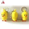 Soft duck shape pvc promotional personalized custom silicone plastic keychain yellow rubber duck keychain