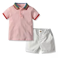 

2PCS Children's Boutique Clothing Boy Cotton Sets Toddler Boy Polo Shirt And Pants Shorts Summer Casual Cartoon Boy Kids Clothes