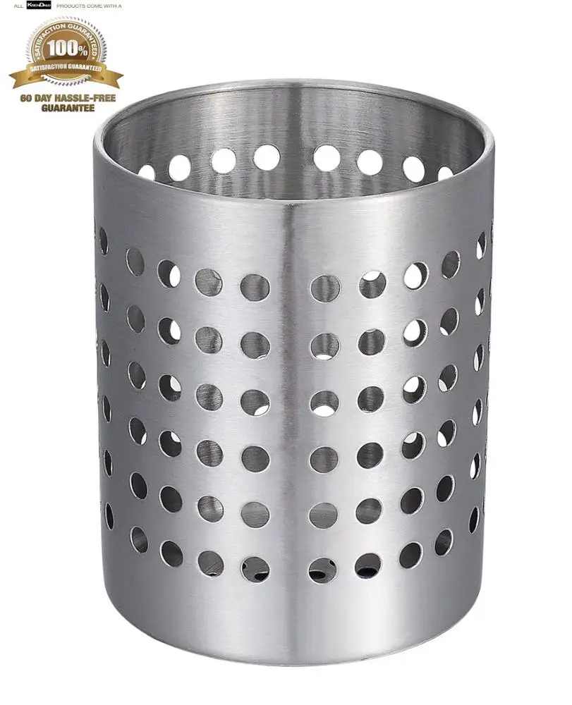 

hot sell stainless silverware kitchen large size utensil holder, Silver