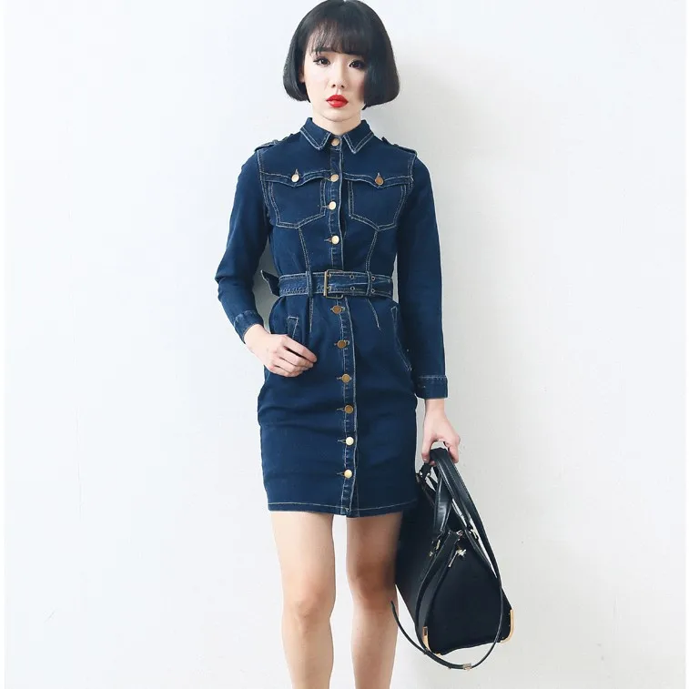 denim long frocks