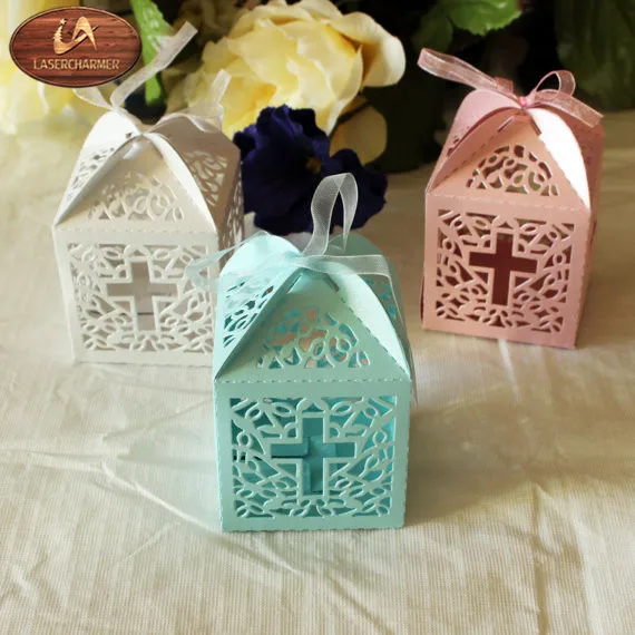Laser Cut Party Supplies Wedding Favors Candy Box Crossing Cookie Gift Boxes 