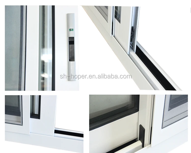PVC balcony double pane slide glass door for patio