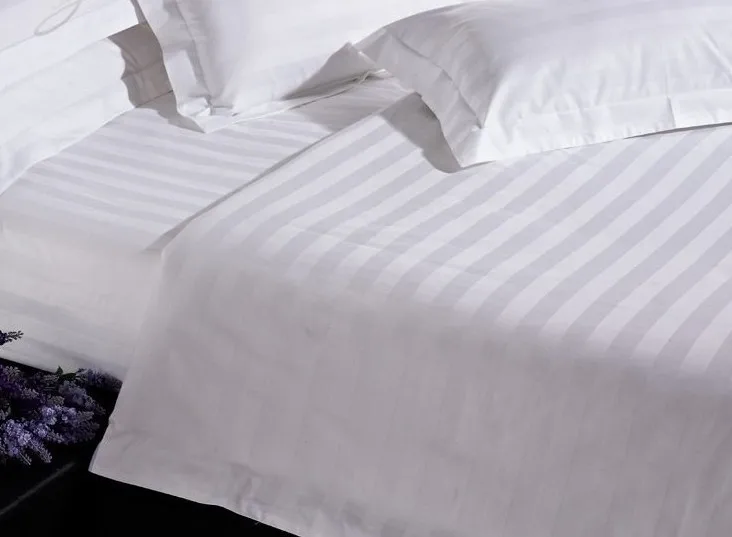 Luxury Hotel Bedding 100 Cotton Bedsheet / Bed Sheets Bedding Set