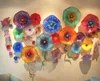 Modern hand blown art colorful glass flowers wall art decor ideas