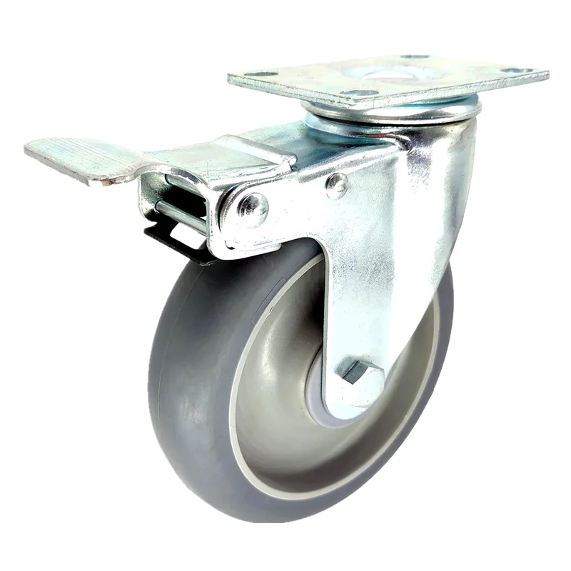 Medium duty ball bearing swivel casters with TPR wheels for trolleysnch light duty