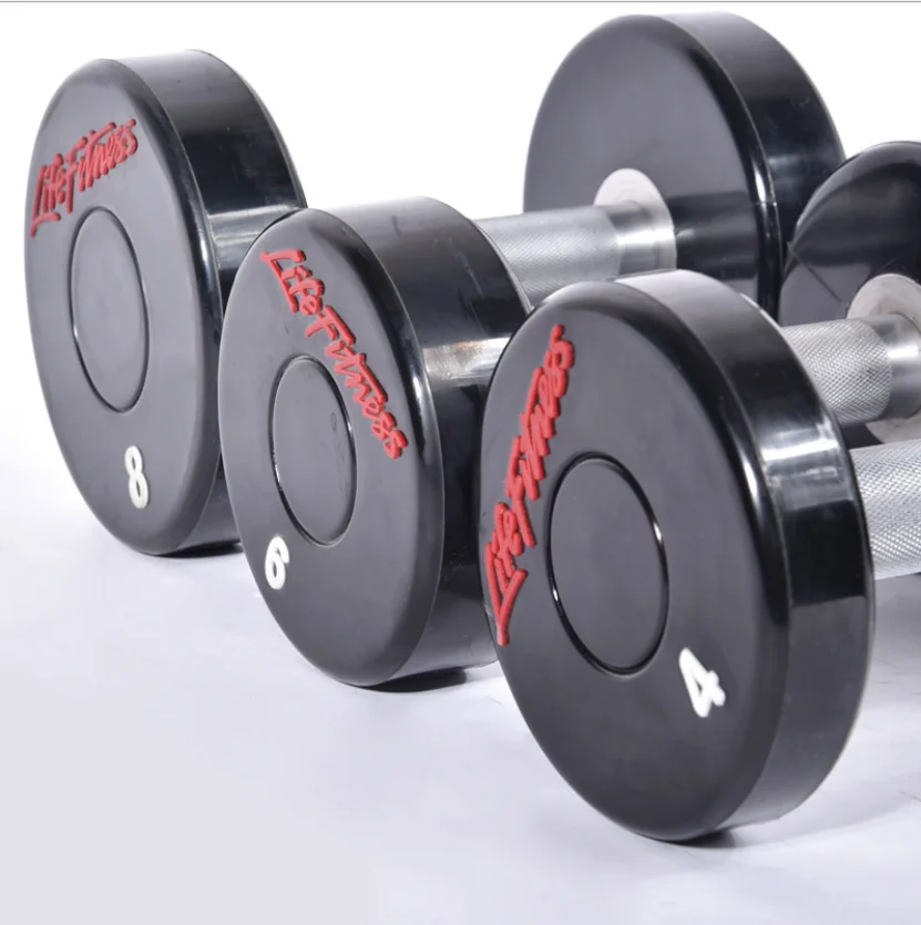 

2020 Hot Sale Black Rubber Coated Hex Dumbbell For weight Lifting, Customized