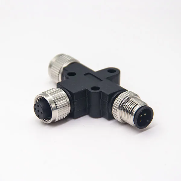 Customized T Type Male to Double Female 3 4 5 6 8 12 17 Pin Waterproof M12 Adapter Splitter for Aviation Connector