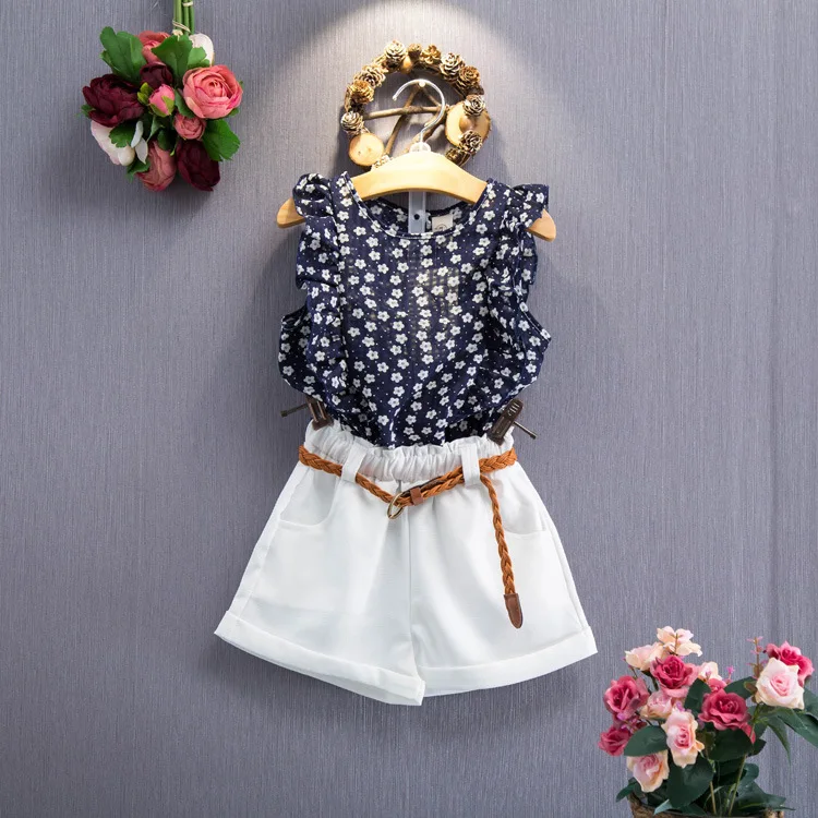 

Bulks Wholesale Children Girls Boutique Clothing Set Summer Cotton Kid Girls Clothes Sets