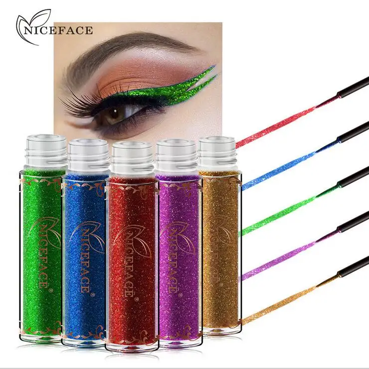 

Niceface metallic eyeliner diamond bright shiny eye highlighting Glitter Liquid Eyeliner