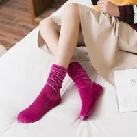 

2018 New winter velvet socks fashion sexy pure color socks female Pile heap socks