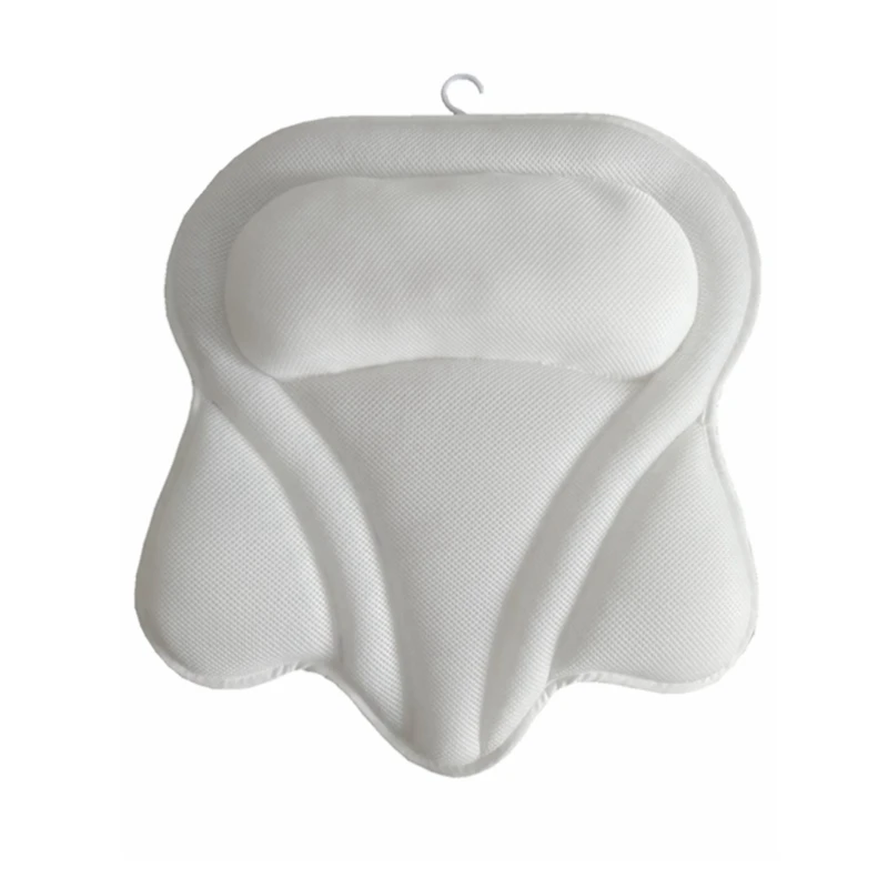 

New design washable 3D air mesh bath tap pillow with suction cups
