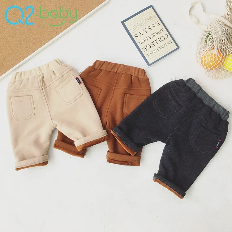 
Winter new baby of the double plus velvet thickening sports pants infant casual pants out clothing 