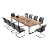 Luxury High End Rectangular Conference Table With Metal Leg