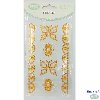 Butterfly Self Adhesive Custom Sticker Sheet Rhinestone Decoration