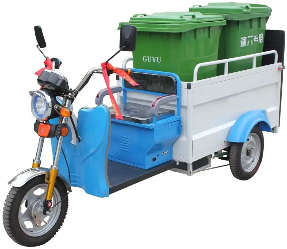 Three Wheel Electric Tricycle Garbage Cleaning Machine One Bin For