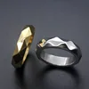ZJ023 Fashion Jewelry Stainless Steel Wedding Rings For Women, Irregular Multi-Face Gold Ring