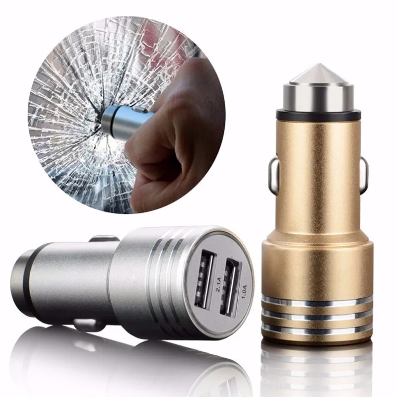 

2.1A car charger Safety Hammer self saving in car charger