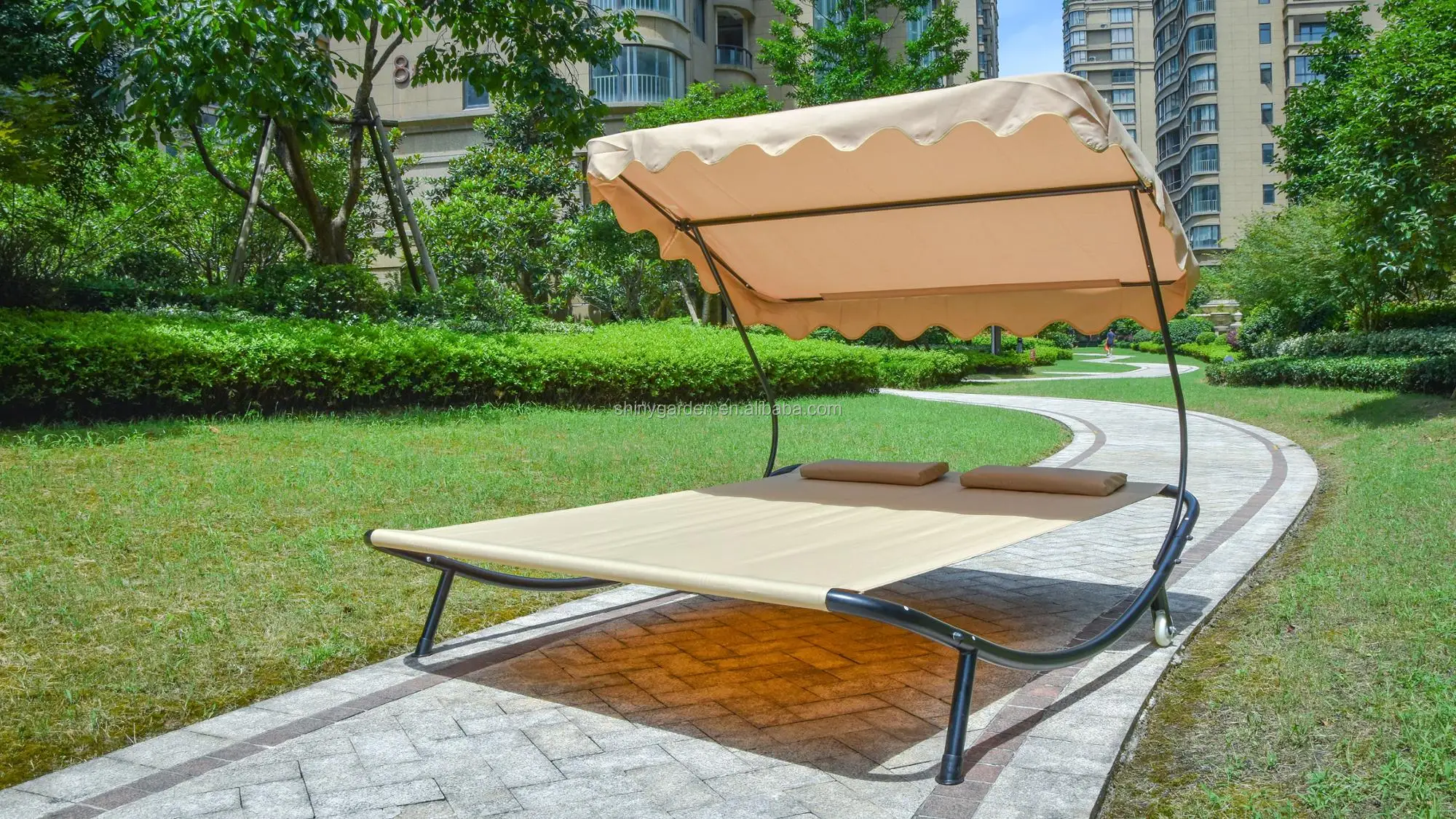 Double Size Outdoor Sun Bed Lounger With Canopy Buy Sun Bed,Sun