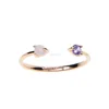 delicate dainty 925 sterling silver cz opal open rings 925 sterling silver rose gold adjust opal ring