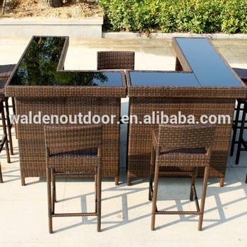 Outdoor Rattan Bar Furniture Table Chair Set Buy Outdoor Bar Furniture Bar Meja Dan Kursi Set Rotan Bar Set Product On Alibaba Com