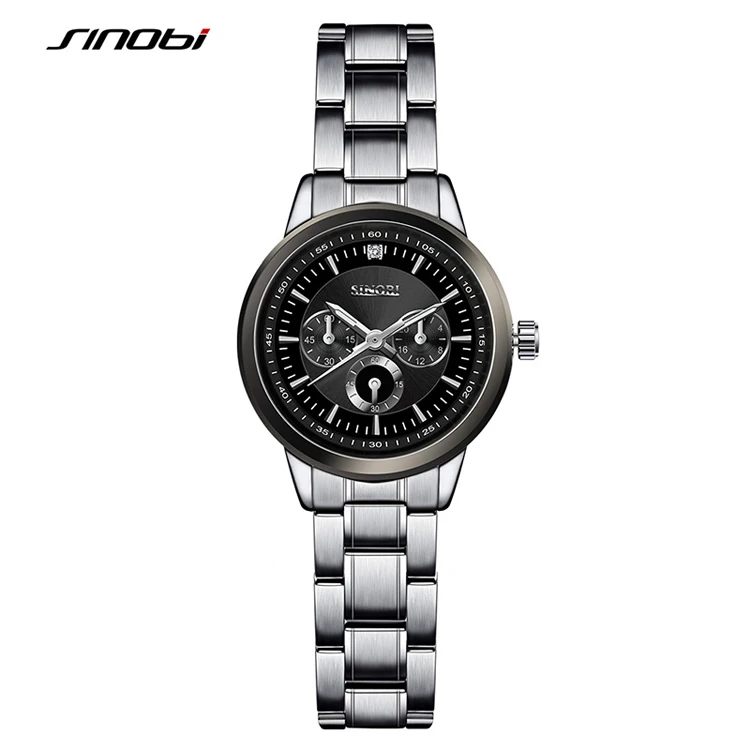 

9285 L SINOBI Women's Bracelet Fashion Steel Wrist Watches Luxury Brand Geneva Quartz Clock Ladies Wristwatch