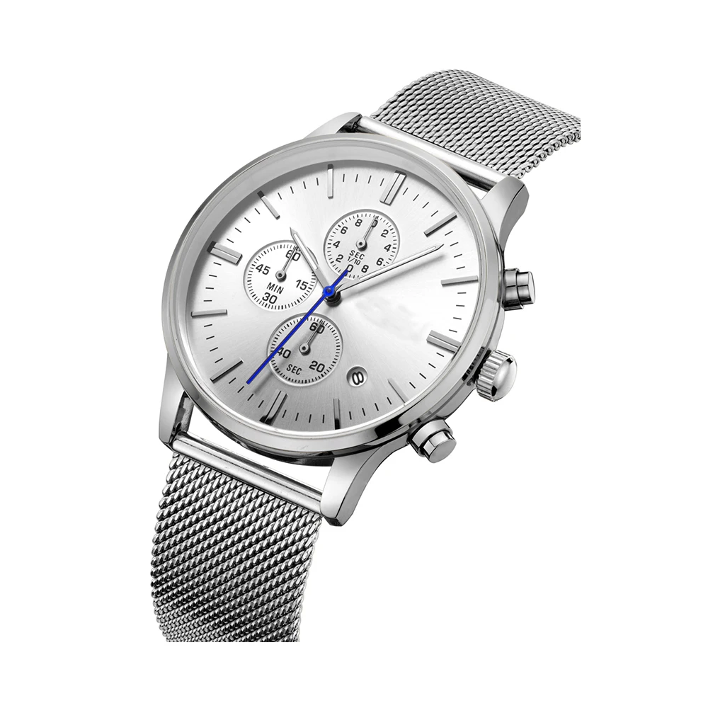 
Sell like hot cakes Watch male Chronograph Business Steel belt watch 