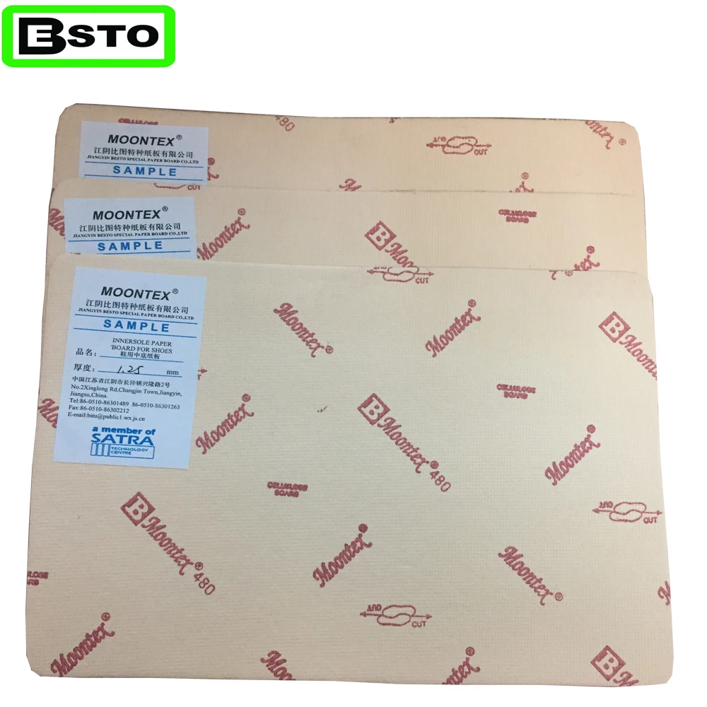 
jiangyin besto good quality high gule moontex 480 cellulose insole paper board 
