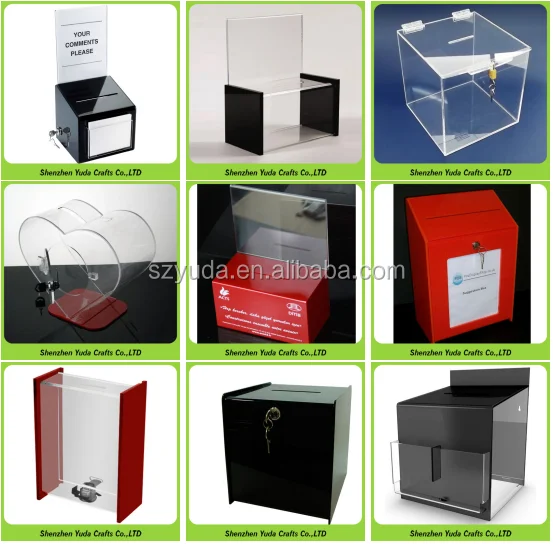 Wall Mounted Cheap Suggestion Box With 8.5x5.5 Inch Sign Holder,Acrylic