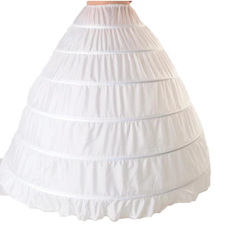 

Fashion Bridal Dress 6 Hoop Lolita Ballet Short Girls Petticoat for Wedding Gown Underskirt, As picture