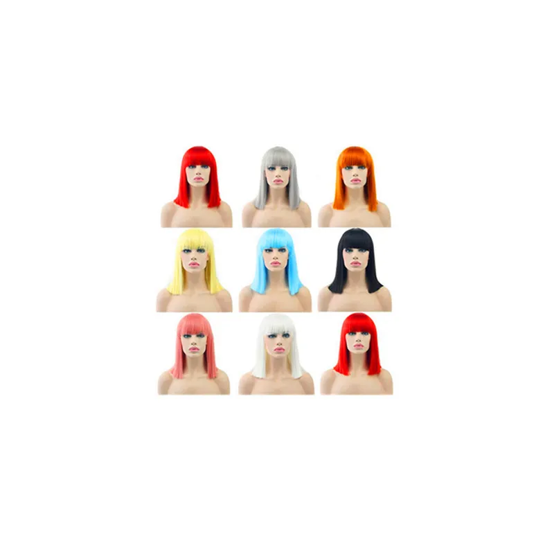 

High Temperature Fibres Colors Synthetic Fashion Cosplay Wigs HPC-3725