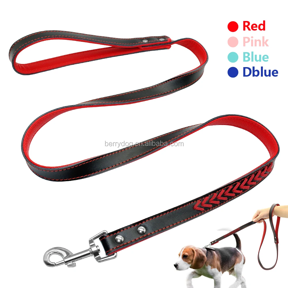 Creative Weaving Design Double Layer Soft Padded Fake Leather Dog Leash