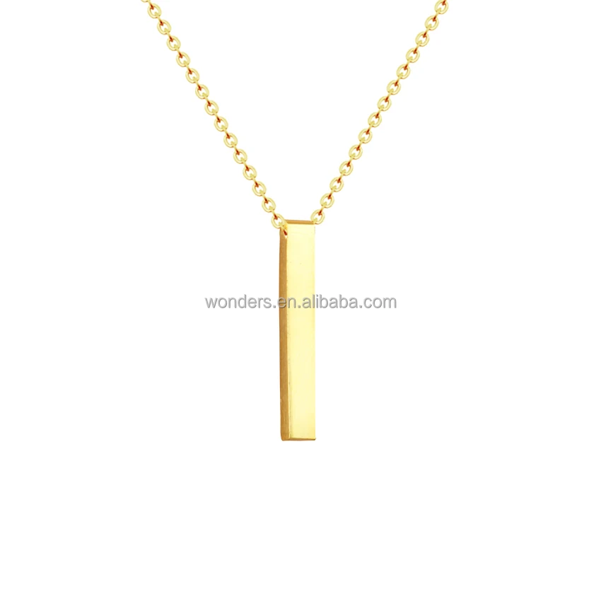 

Stainless Steel Blank Bar Women Gold Plated Necklace