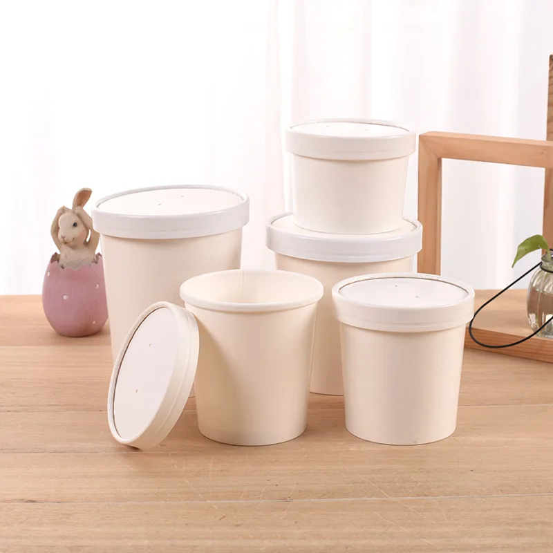 600 Ml 750 Ml Disposable Kraft Paper Bowl Take Away Soup Salad Bowl