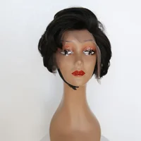 

New Design Short Wig Lace Front Human Hair Wigs For Black Women Peruvian Hair With Baay Hair Natrual Color