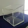 Custom Sturdy Clear Thick Flip up Lid Acrylic Display Box with handle for Swaging machine