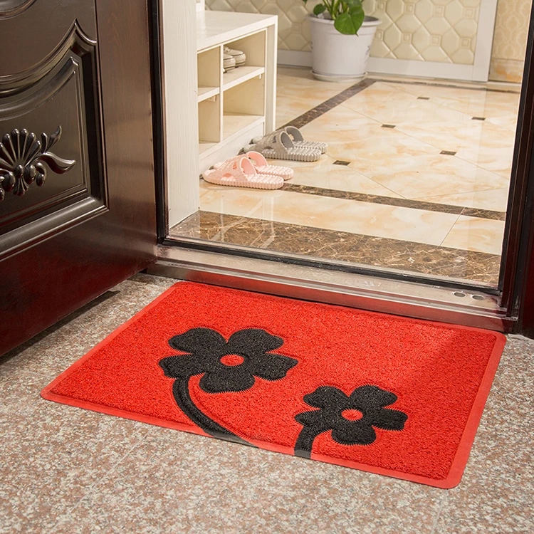 Most Popular Simple Design Competitive Price Flower Plastic Floor Mat